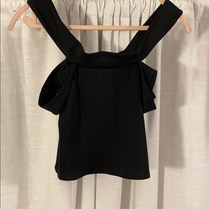 Black, Cropped Top, with Off The Shoulder Sleeves